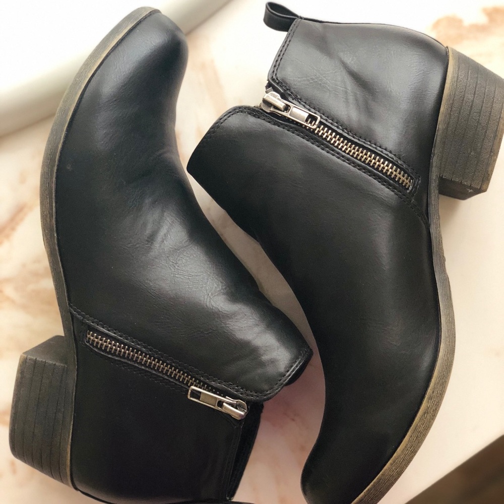 Dunes leather ankle boots - zippers on both sides